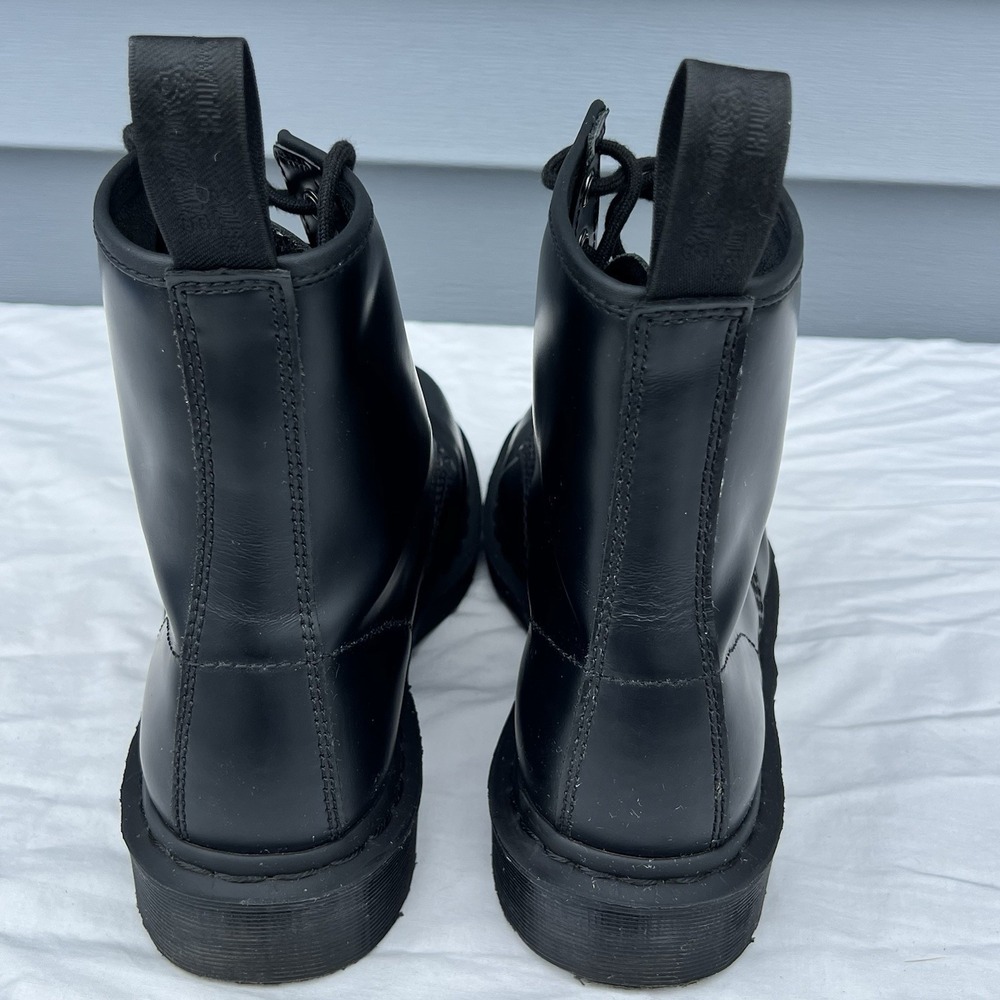 Dr. Martens 1460 Mono Smooth Leather Lace Up Boots Black Men's US 9 EU 42 Moto - Picture 6 of 13
